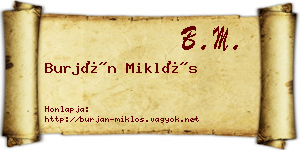 Burján Miklós névjegykártya