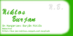 miklos burjan business card